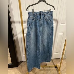 Like New Free People denim maxi skirt